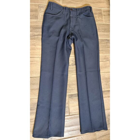 Vintage Levis Sta-Prest 517 Pants Men's 34x32 Bootcut Talon Zip Blue Pants - Picture 2 of 8